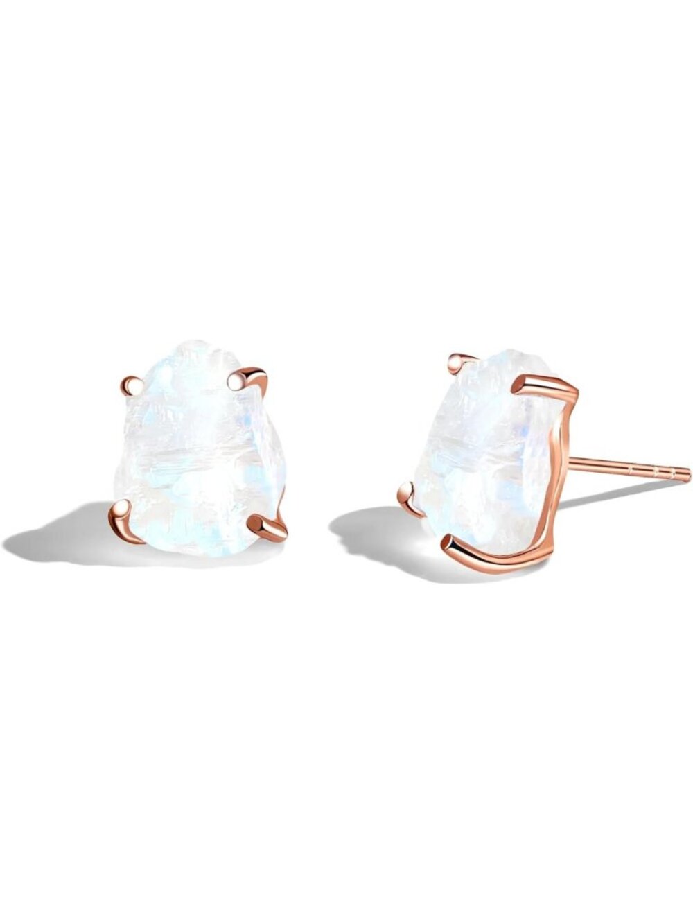 Elegant Moonstone & Black Obsidian Onyx Stud Earrings for Women - Unique Gift
